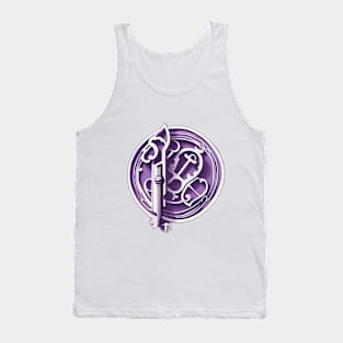 Enchanted Sword and Keys Emblem Design in Purple No. 490 Tank Top